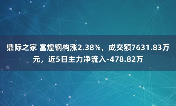 鼎际之家 富煌钢构涨2.38%，成交额7631.83万元，近5日主力净流入-478.82万